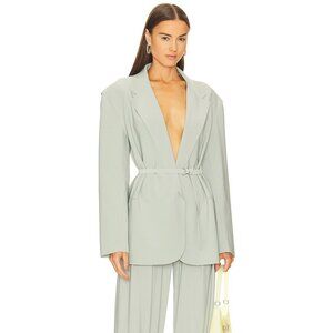 Norma Kamali Oversized Single Breasted Jacket in Dried Sage Large